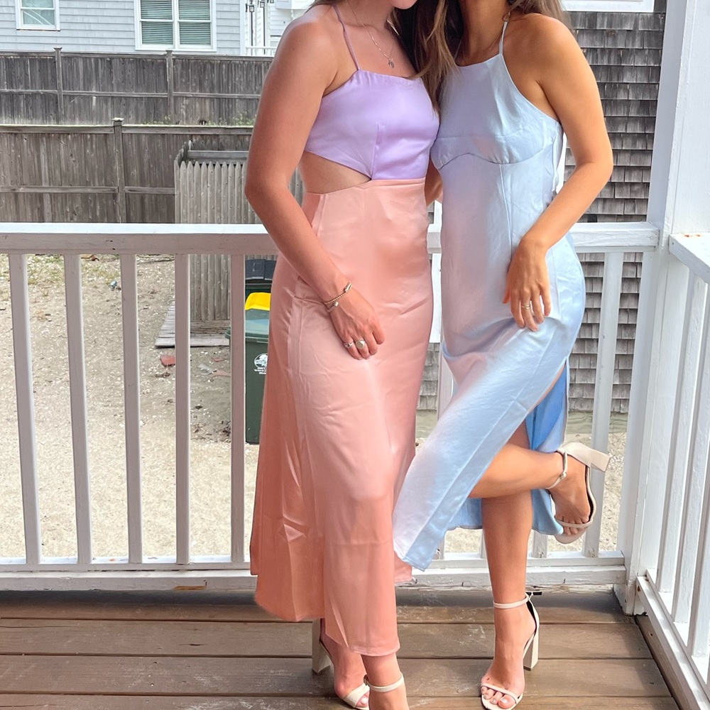 Lacie midi dress pink and purple (blush and lavender)